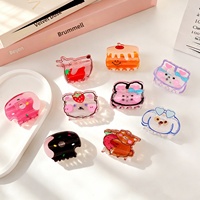 Nouvel Arrivage Pince à Cheveux Mini Motif Ours Fraise et Gâteau de Dessin Animé, Logo Personnalisé, Accessoire pour Chignons et Coiffures Rétro pour Femme