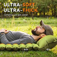 Matelas de camping auto-gonflant ultraléger avec pompe à pied intégrée, oreiller, extra épais, compact, en nylon, pour un gonflage rapide