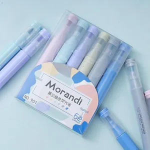 Morandi spidol warna retro, spidol warna kreatif dengan 6 set