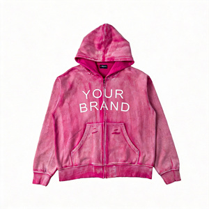 Sweat-shirts et sweats à capuche pour hommes, personnalisés avec logo, en coton doux, couleur unie, fermeture éclair intégrale, coupe classique. - Product Image 2