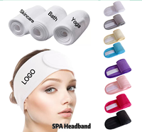 Échantillon gratuit serviette extensible lavable en tissu éponge microfibre accessoires pour cheveux bandeaux lavage du visage maquillage personnalisé Spa bandeau