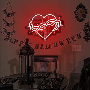 <span class=keywords><strong>Thorn</strong></span> Heart Mirror Neon Sign Décoration de miroir gothique avec éclairage réglable Lumières de miroir de maquillage pour la maison et la salle de bain - Product Image 3