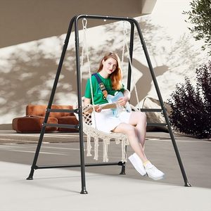 Support de balançoire en acier plein avec cadre métallique, capacité de charge jusqu'à 300 livres, support de balançoire suspendu pour l'extérieur ou l'intérieur uniquement - Product Image 4