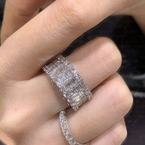 แหวนเพชร2.12ct เจียระไนสีมรกต9K/14K ทองคำขาว (4.74กรัม) สำหรับสตรีแหวนหมั้น/แต่งงานพร้อมสลักฟรี - Product Image 4