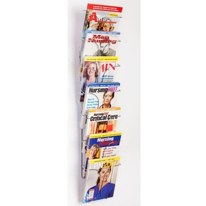 Tùy chỉnh <span class=keywords><strong>3</strong></span> <span class=keywords><strong>Tier</strong></span> Chrome treo tường kim loại dây cuốn sách hiển thị chủ Tạp Chí <span class=keywords><strong>Rack</strong></span> hiển thị - Product Image 4