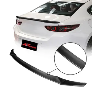 Dry Carbon Fiber For 19-21 Mazda 3 Carbon Fiber Duck Bill Rear Trunk Lid Boot Spoiler Wing