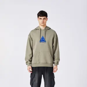 Alta qualidade por atacado personalizado bordado lã pesada logotipo impresso algodão hoodie moda masculina hoodie