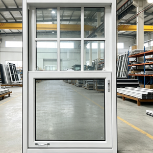 Fenêtre à guillotine simple en aluminium, certifiée CE, à rupture de pont thermique, anti-chute, double vitrage, coulissante verticalement, pour bâtiment commercial - Product Image 4
