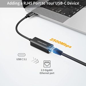 การสร้างสายเคเบิล USB C ถึง2.5G Ethernet Adapter, Type C TO RJ45 2.5Gbps การ์ดเครือข่าย LAN, Thunderbolt 3/4เข้ากันได้ - Product Image 2