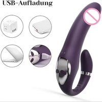 Vibromasseur double vibrant 10 vitesses sans sangle pour femme, stimulateur de point G, masseur anal et de prostate pour couple, jouet sexuel pour femme, Dildo Vibrato