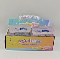 Jouet anti-stress souple en forme de beurre, à rebond lent, jouet sensoriel à presser, nouveauté en forme d'aliment, cadeau de décompression