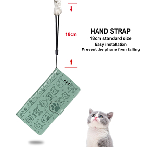 Étui de téléphone en cuir gaufré chat et chien pour Samsung Galaxy S6 S7 Edge S8 S9 Plus <span class=keywords><strong>S22</strong></span> S21 FE S23 S24 Ultra Flip Wallet Book Cover - Product Image 3