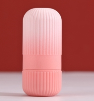 Tube de brillant à lèvres portable de haute qualité, dégradé rose, flacon vide pour rouge à lèvres, emballage en plastique solide PP avec bouchon à clapet
