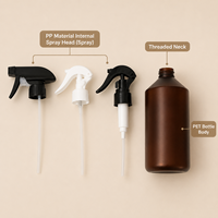 Flacon pulvérisateur transparent givré de luxe 300 ml 500 ml, brume fine, pour nettoyant, alcool, emballage cosmétique, rechargeable