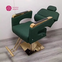 Fauteuil de Barbier Inclinable Yicheng à Vendre Pas Cher pour Salon de Coiffure Rose, Mobilier de Salon de Beauté Noir et Or Moderne (Lot de 2)