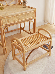 Mobili camera da letto comò legno con cassetto a specchio Rattan Vanity Set sedia in legno toletta <span class=keywords><strong>trucco</strong></span> - Product Image 6