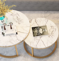Petite table basse ronde moderne en métal personnalisable pour meubles de chambre à coucher et de salon