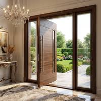 Porta d'Ingresso in Legno Massello con Strato Superiore in Vero Legno, Antivento, Insonorizzata e Impermeabile per Villa