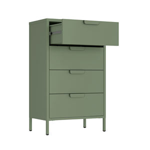 Armoire de rangement en métal pour salon, 4 tiroirs, meuble en acier, organisateur, coffre, unité avec un style moderne pour le salon - Product Image 3