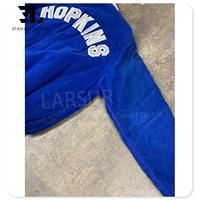 LARSUR Blouson de détresse vintage personnalisé veste universitaire en velours côtelé pour hommes broder Chenille Applique Crop Baseball Letterman vestes