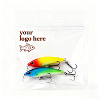 Sacs d'appâts de pêche en PE transparents thermoscellés avec impression personnalisée, vente en gros, résistants à l'humidité, emballage de leurres robuste