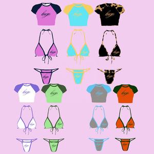 Fabricante de Trajes de Baño con Logotipo Personalizado, Conjuntos de <span class=keywords><strong>Bikini</strong></span> Personalizados, Tops de Manga Corta para Mujer, Traje de Baño OEM, Shorts de Baño, <span class=keywords><strong>Bikini</strong></span> de Moda - Product Image 4