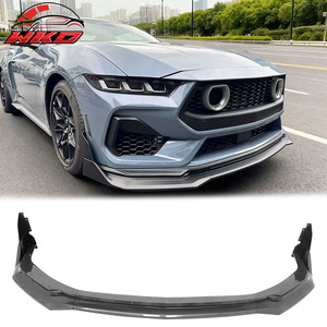 Fits For Ford Mustang 24-26 Front Bumper <b>Lip</b> 5PC Spoiler Carbon Fiber Print <b>Splitter</b> High Quality Exterior Accessory - Product Image 1