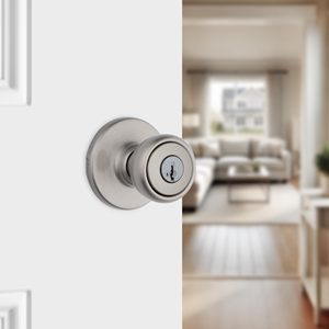 Kunci Pintu Masuk dengan Gagang Berkunci Aman, untuk Pintu Depan, Kamar Tidur, Satin Nikel, Anti Maling, Kunci Pintar, Hotel, Apartemen - Product Image 2