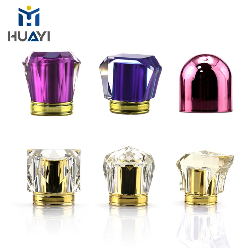 16 Years Manufacture Wholesale Custom 15mm Plastic PP UV Surlyn Golden Lids Perfume Bottle Caps With Logo