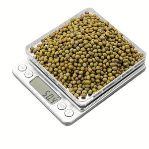 Balance de cuisine numérique à affichage LCD alimentée par piles AAA, 0,01 g - 500 g, mini balance personnelle pour bijoux, aliments, café, en ABS/acier inoxydable - Product Image 2