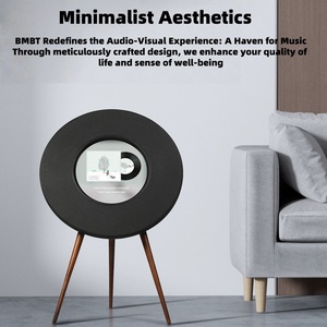 R1 Luxury Berlin Style Floating Lyrics <b>Speaker</b> Aesthetic Wood Tripod Floor <b>Standing</b> Smart Audio System Sound Loudspeaker R1 Spea - Product Image 5