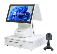 15.6 pouces Windows Android Pos Machine blanc écran tactile capacitif caisse enregistreuse 64G/128G/256G SSD DDR3 2G/4G/8G 1920*1080