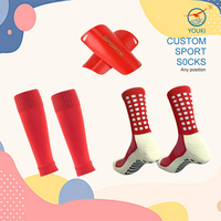 YOUKI Chaussettes de sport mi-mollet en nylon tricoté épaissi avec semelle en tissu éponge, antidérapantes, compressives et désodorisantes pour hommes