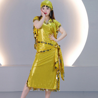 Nouvelle tenue de danse orientale de haute qualité, brillante, avec paillettes, pour la danse du ventre, Baladi, folklorique, Saidi, performance, Abaya, 3 pièces