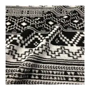 stock garment 100% Polyester knit textured jacquard towel cloth Fabric For clothing and women wear
