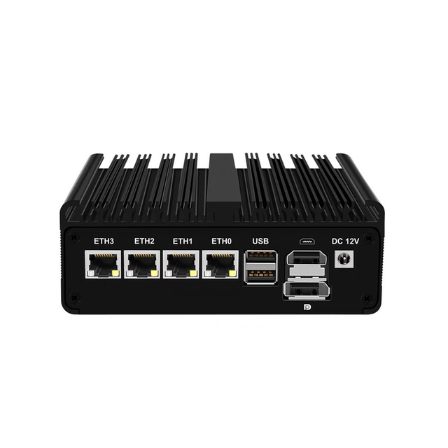 Firewall Router Mini PC N150 N100 J4125 4x2.5G LAN 2xRS232 COM HD DP Pfsense Server OPNsense Fanless Mini Industrial Computer