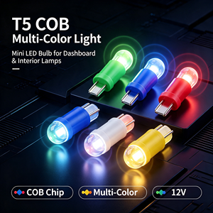 Ampoule LED COB T5 pour voiture, multicolores, blanc, rouge, vert, bleu, jaune, <span class=keywords><strong>rose</strong></span>, 12V, lampe de tableau de bord - Product Image 6