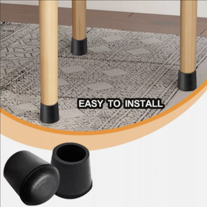 כיסוי קצה גומי שחור עבור ריהוט מרובע מרובע מגיני פלסטיק קוטר רצפת כיסא שולחן עבודה רגליים שחור טיפים גומי - Product Image 3