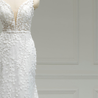 Jancember RL303 nouvelle arrivée jupe longue Sexy col en v blanc robe à bretelles robe robe de mariée