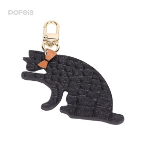 Manufacturer Custom Cartoon Cat Pet Keyring Hard Keychain Leather Promotional Keychains Carabiners
