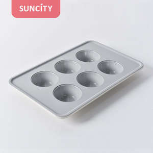 Suncity Non-Stick Cake Mold 6 Cup Carbon Steel Baking Pan Rectangle Shape For Home Baking - Product Image 1