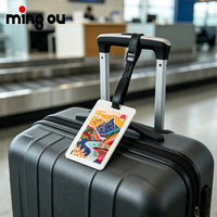 Étiquettes de bagages vierges en PVC/PET avec sangle réglable, prêtes à être expédiées, impression UV personnalisée pour compagnies aériennes, cadeau pour passagers