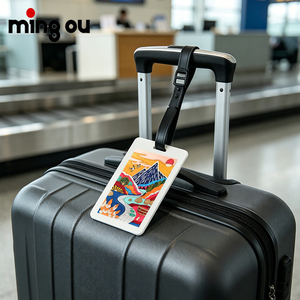 <span class=keywords><strong>Étiquettes</strong></span> de <span class=keywords><strong>bagages</strong></span> vierges en PVC/PET avec sangle réglable, prêtes <span class=keywords><strong>à</strong></span> être expédiées, impression UV personnalisée pour compagnies aériennes, cadeau pour passagers - Product Image 1