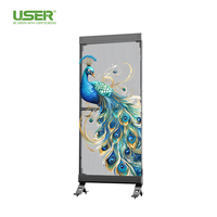 Nouvel afficheur LED holographique transparent COB P3.91 1000x2000mm 6000 nits, écran publicitaire pliable pour magasin de détail