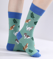 Chaussettes fantaisie à contraste de couleurs, série animaux de la forêt, pour usage quotidien, vente en gros, cadeaux