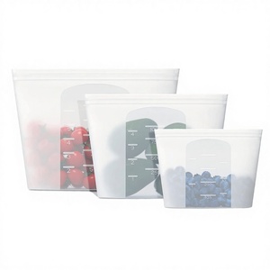 Sacs de conservation alimentaire réutilisables en silicone, sans BPA, résistants au congélateur, durables, avec fermeture éclair, style mignon, étanches et pliables - Product Image 4
