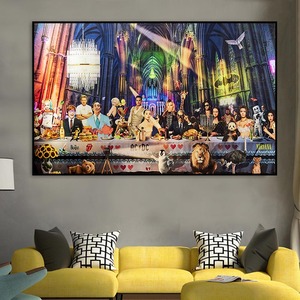 Décor <span class=keywords><strong>de</strong></span> maison drôle <span class=keywords><strong>de</strong></span> dessin animé célèbre film étoiles imprimés affiche d'art mural moderne dernier dîner pop Art décor mural <span class=keywords><strong>de</strong></span> maison - Product Image 5