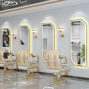 กระจกแต่งผม LED คลาสสิกคุณภาพดีจากโรงงาน กระจกเต็มตัวสำหรับร้านทำผม สถานีทำผมสำหรับช่างตัดผม กระจกจัดแต่งทรงผมสำหรับร้านทำผม - Product Image 5
