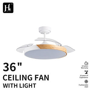 Ventilador de Techo Retráctil Invisible de 42 Pulgadas con Control Remoto Inteligente y Luz LED Moderna - Product Image 4