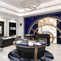 Vitrine de luxe pour montres, noire et or, avec trois tiroirs, base métallique, certifiée CE ETL, pour boutique de montres-bracelets